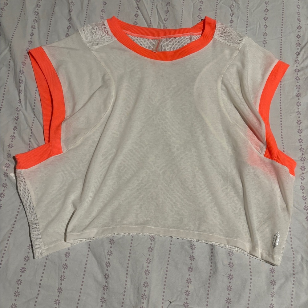 FP Movement by Free People Cream Muscle Tee Crop Top